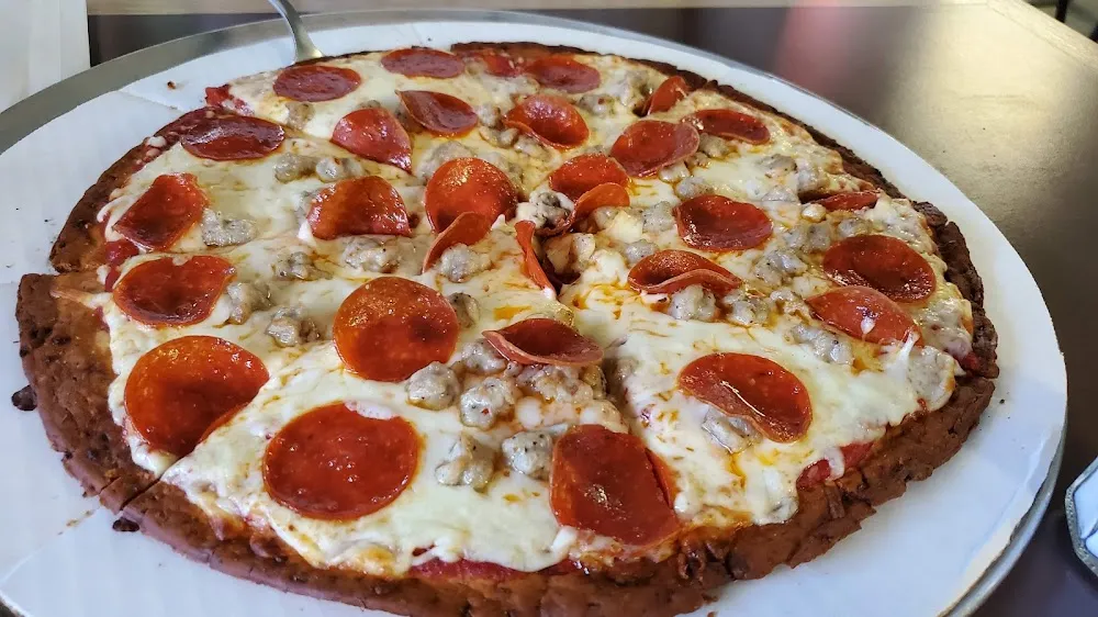Cauliflower Crust Pizza with Sausage and Pepperoni